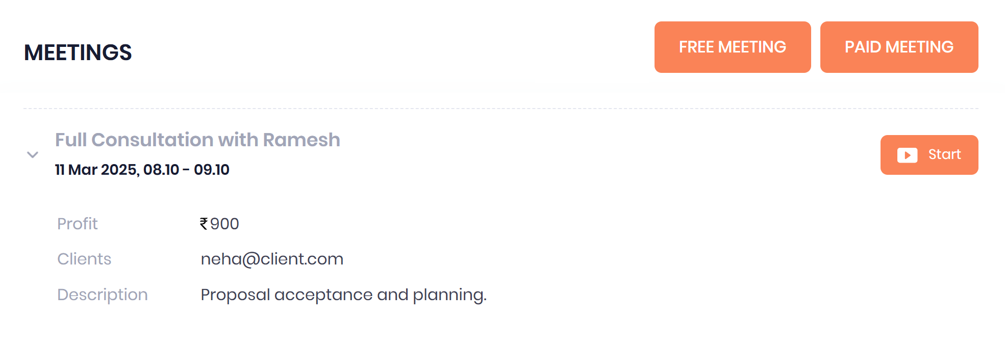 Schedule paid meeting